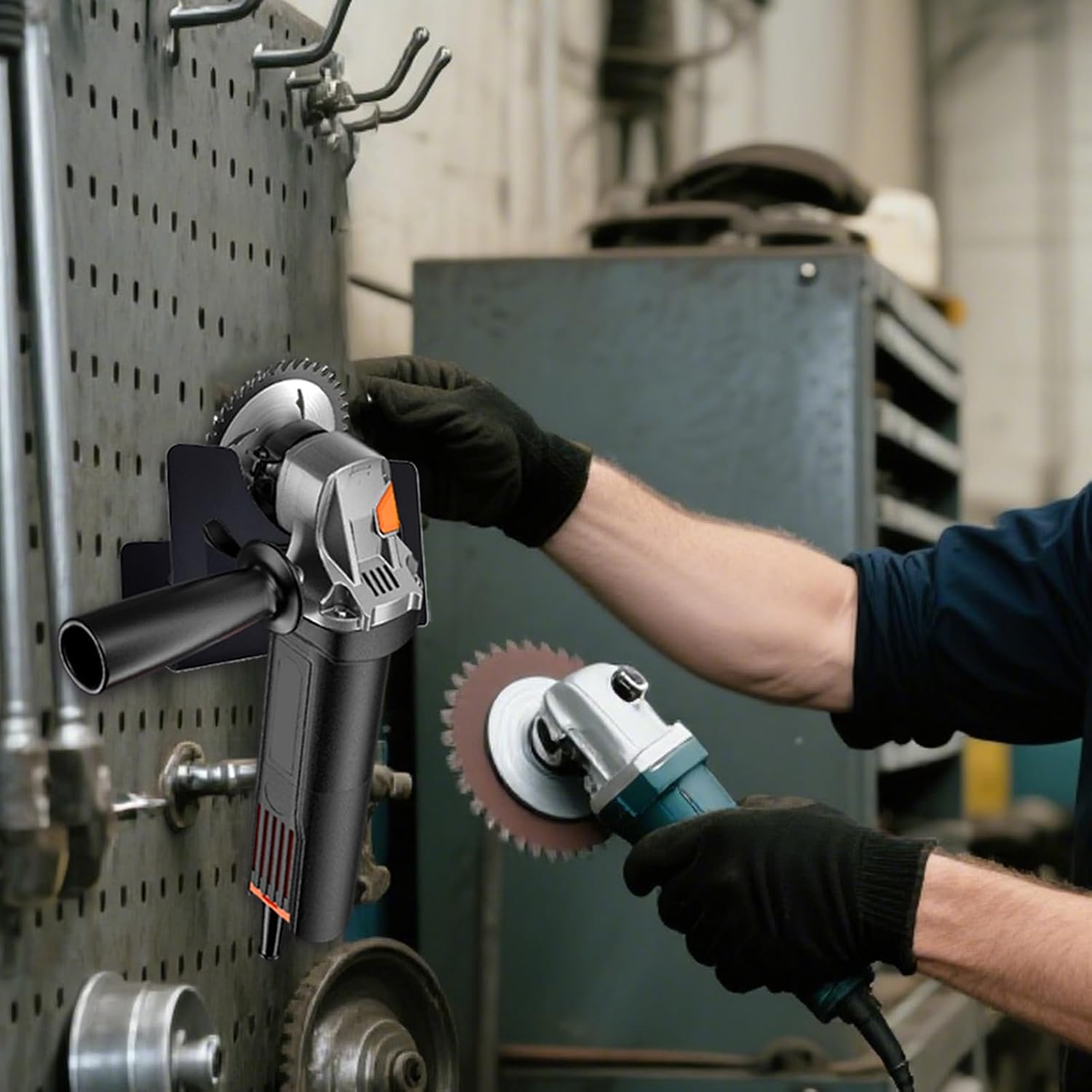  Générique Support Pour La Meuleuse D'Angle - Porte-Outil Murale Pour Meuleuse D'Angle Et Outillage Électrique | Organisateur En Fer Robustes Pour Outils Électriques Atelier Bricolage