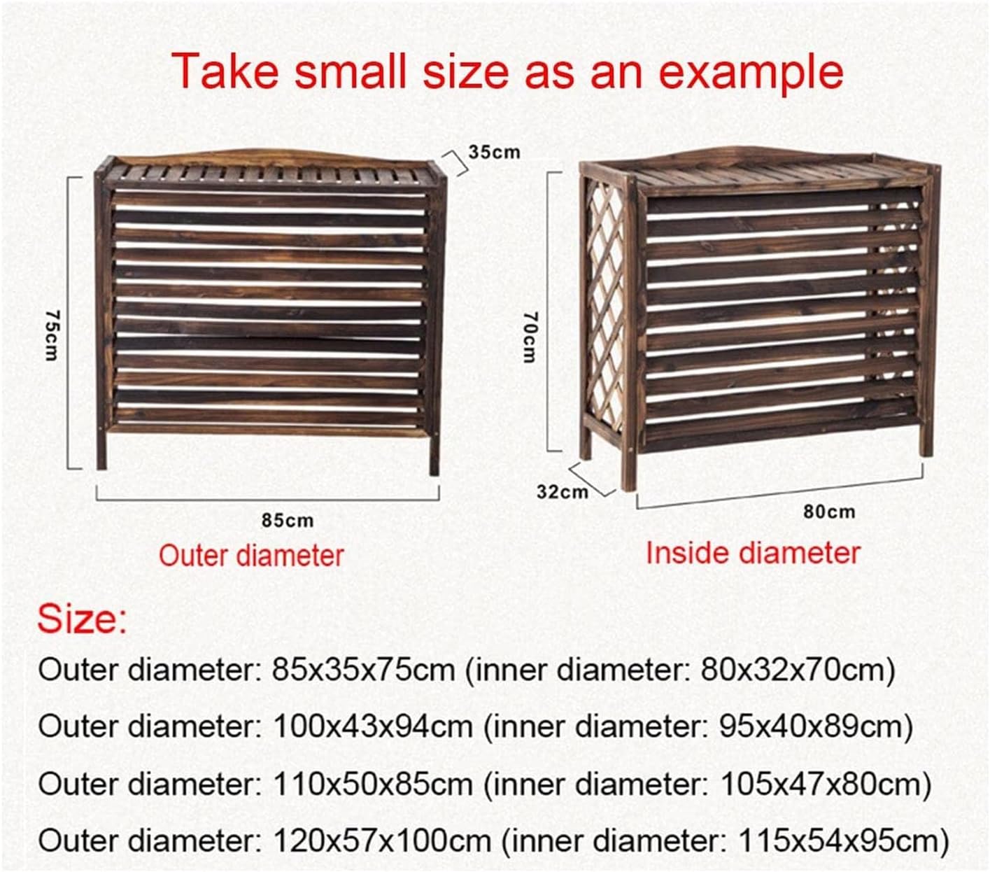  Clôture D'intimité Extérieure, Housse De Climatiseur, Stores, Housse D'unité Extérieure De Climatiseur, Support De Plante Marron, Coque De Poubelle Cachée