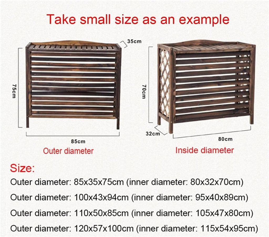  Grille De Protection En Bois Massif Pour Climatiseur, écran De Confidentialité, Pour Climatiseur Et Pompe à Chaleur, Présentoir Décoratif De Jardin, Boîtier De Poubelle