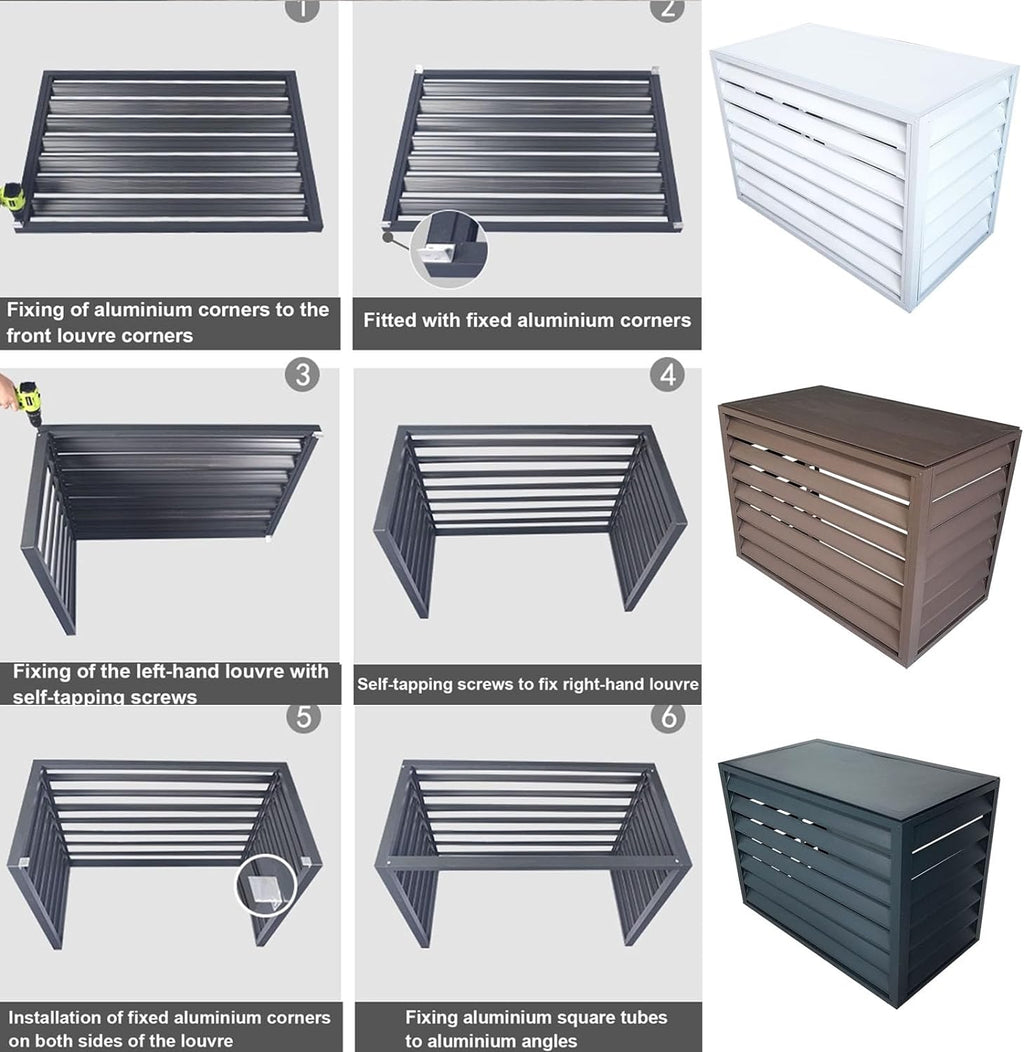  Mini Housse De Climatiseur Fendue En Aluminium Pour Unités Extérieures, Protection Complète De L'hiver, Couleur Blanche, Utilisation En Intérieur Et En Extérieur
