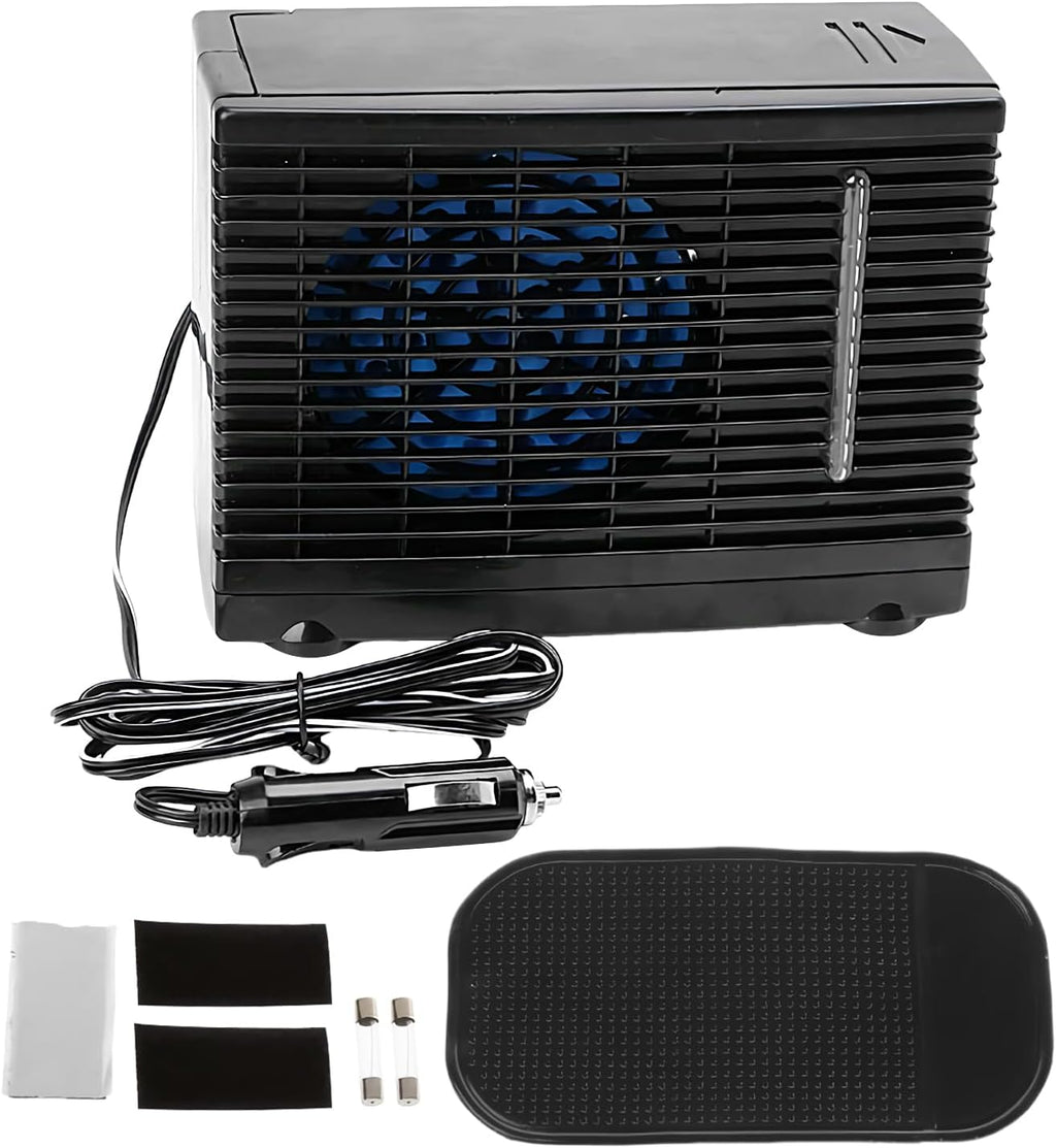  Ventilateur Climatiseur Portable Pour Voiture | Ventilateur Climatiseur Pour Véhicule - Rafraîchisseur D'Air Évaporatif 12V Pour Camion Camping-Car Voyage Sous-Sol Chambre Garage