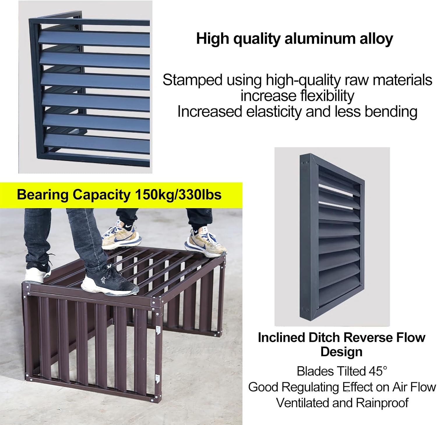 GENERIC Housse En Métal Pour Climatiseur Extérieur – Cage HVAC Résistante Aux Intempéries Pour Pompe à Chaleur AC Et Protection Contre Condensateur 100 X 50 X 70 Cm