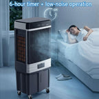  Climatiseur Mobile Silencieux Portable Rafraîchisseur D'air Avec Oscillation 120°65W Minuterie 6H 3 Modes 3 Vitesses Et 4 Packs De Glace Ventilateur Refroidisseur D'air Pour Chambre Bureau