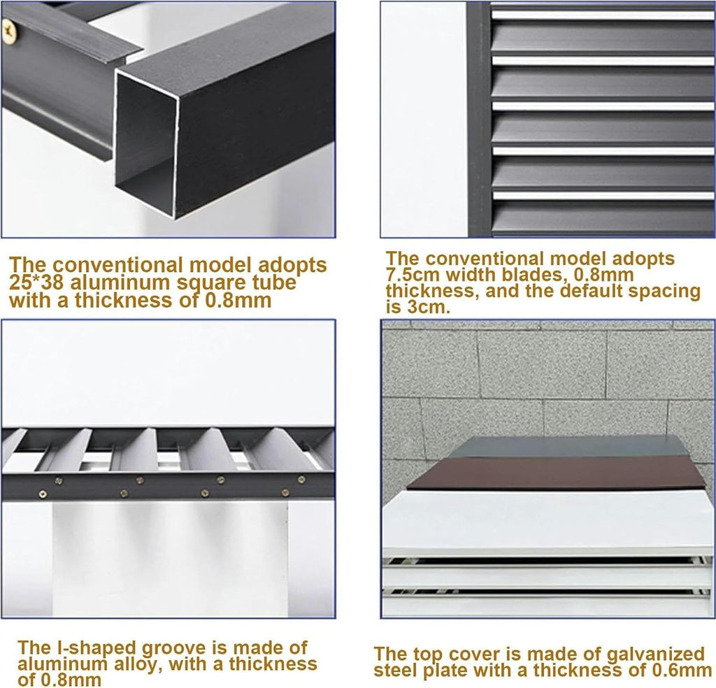 GENERIC Housse De Protection En Aluminium Durable Pour Climatiseur Et Pompe à Chaleur - Résistante Aux Intempéries - Pour Les Unités Séparées - Mini Bouclier Isolé.