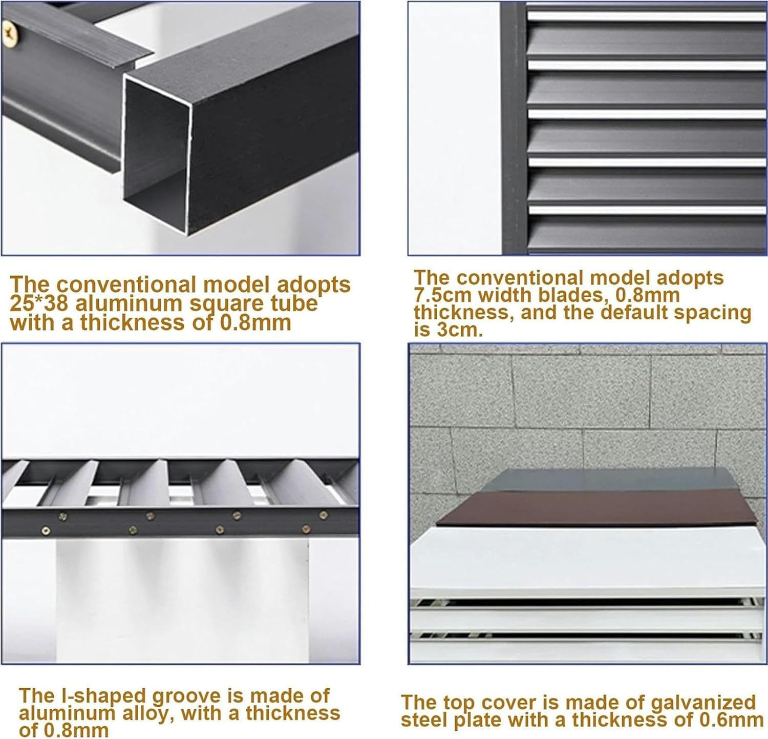 GENERIC Housse De Protection En Aluminium Durable Pour Climatiseur Et Pompe à Chaleur - Résistante Aux Intempéries - Pour Les Unités Séparées - Mini Bouclier Isolé.