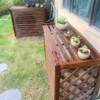  Clôture En Bois Massif Pour Climatisation, écran De Confidentialité Extérieur, Support Pour Climatiseur, Support Pour Fleurs, Grille De Protection Pour Séparation D'espace