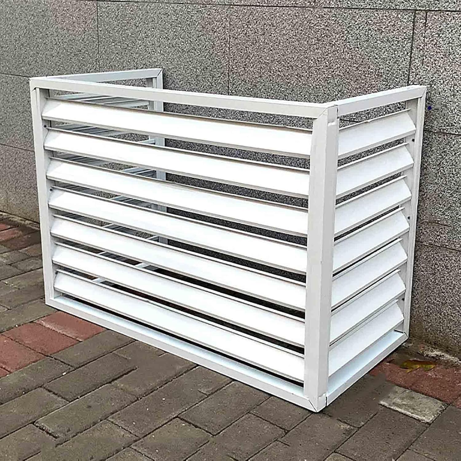 GENERIC Housse De Climatiseur D'extérieur Résistante Aux Intempéries – Protection En Aluminium Pour Pompe à Chaleur Décorative Et Réduction Du Bruit Pour Une Utilisation Durable
