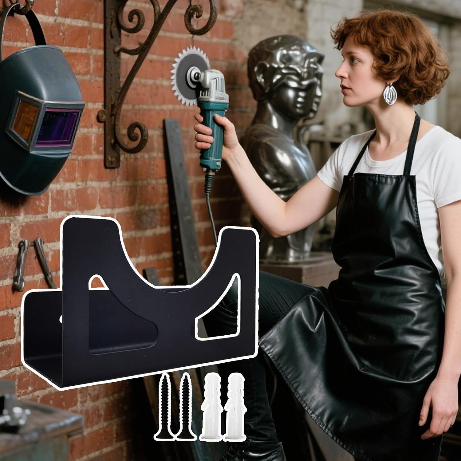 GENERIC Support De Meuleuse | Support Mural Pour Meuleuse D'angle | Support En Fer Multifonction Pour Machine à Polir, Outils électriques, Ponceuses, Perceuses