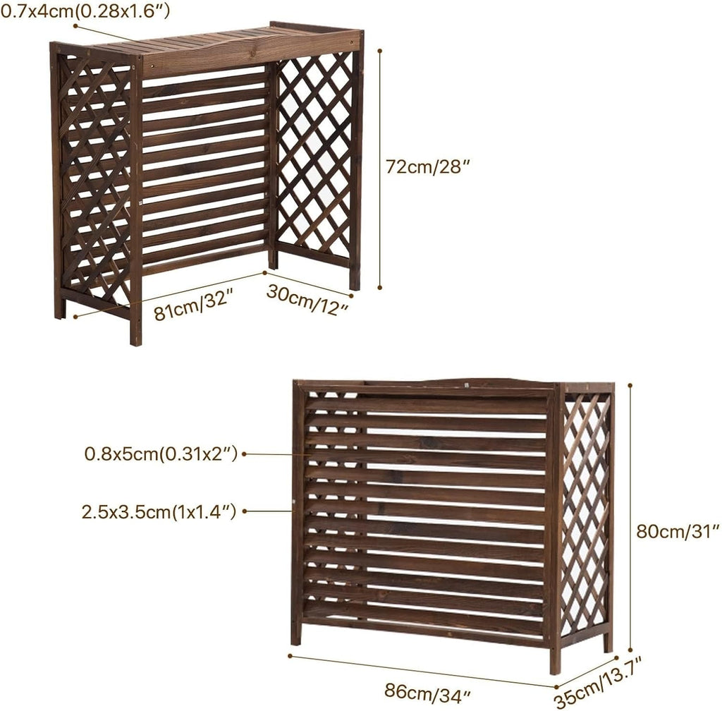  Filet De Protection Pour Climatiseur De Fenêtre, Unité De Condensation, Couvercle De Protection, Coque De Poubelle, Unité Extérieure, Décoration De Jardin, Cadre De Balcon, Plantes