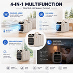  Climatiseur De Tente Portable, Climatisation Pour Camping Cooling&Heating | Compresseur 5000 BTU, Double Tuyau, Refroidissement 3s, Pour 5-10m², Basse Consommation 420W, Silencieux 45dB