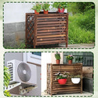  Support De Climatiseur Extérieur – Support Mural En Bois 81 X 30 X 72 Cm Et Résistant Aux Intempéries, Idéal Pour La Maison Et Le Jardin, Maximise La Circulation De L'air Et La Stabilité