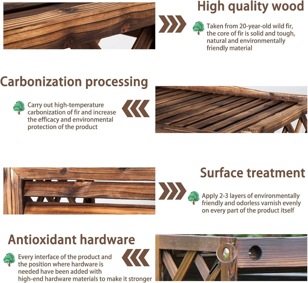 GENERIC AC Cover Support De Fleurs En Bois – Écran Décoratif Pour Climatiseur Résistant à La Corrosion – Grille De Protection Pour Unité Extérieure – Dimensions De La Clôture En Bois : 120 X 55 X 160 Cm