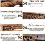 GENERIC AC Cover Support De Fleurs En Bois – Écran Décoratif Pour Climatiseur Résistant à La Corrosion – Grille De Protection Pour Unité Extérieure – Dimensions De La Clôture En Bois : 120 X 55 X 160 Cm