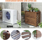  Clôture De Climatiseur, Housse De Climatisation Pour Unité Extérieure, Support De Plantes Marron, Support De Fleurs En Bois Pour Climatiseur, Volets, écran De Confidenti