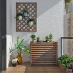 GENERIC Housse Imperméable En Bois Massif Pour Climatiseur – Clôture Extérieure AC Unit Protector Support De Fleurs En Bois Et Grille De Persienne (taille : M 100 X 43 X 94 Cm)