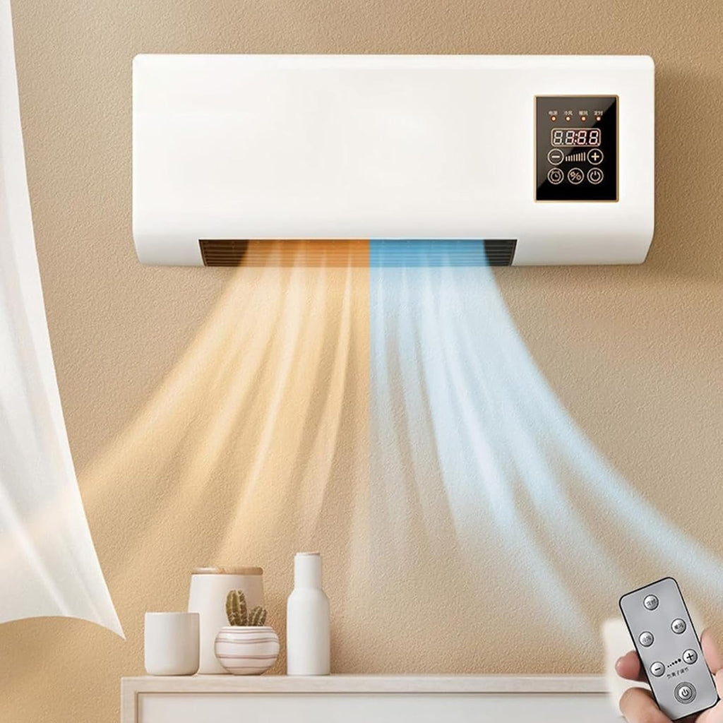 GENERIC Climatiseur Portable Pour Chambre, Mini Refroidisseur D'air Silencieux Avec 6 Vitesses, Flux D'air Froid Et Chaud, Télécommande, Affichage Led, Minuterie, Bureau Et Montage Mural Pour Bureau #1