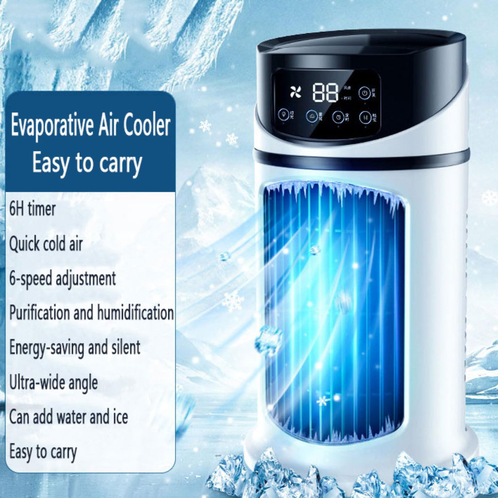  Climatiseur Portable, Mini Rafraîchisseur D'air Par évaporation, Humidificateur, Unité De Climatisation Silencieuse Avec Ventilateur, Affichage Numérique Et Minuterie De