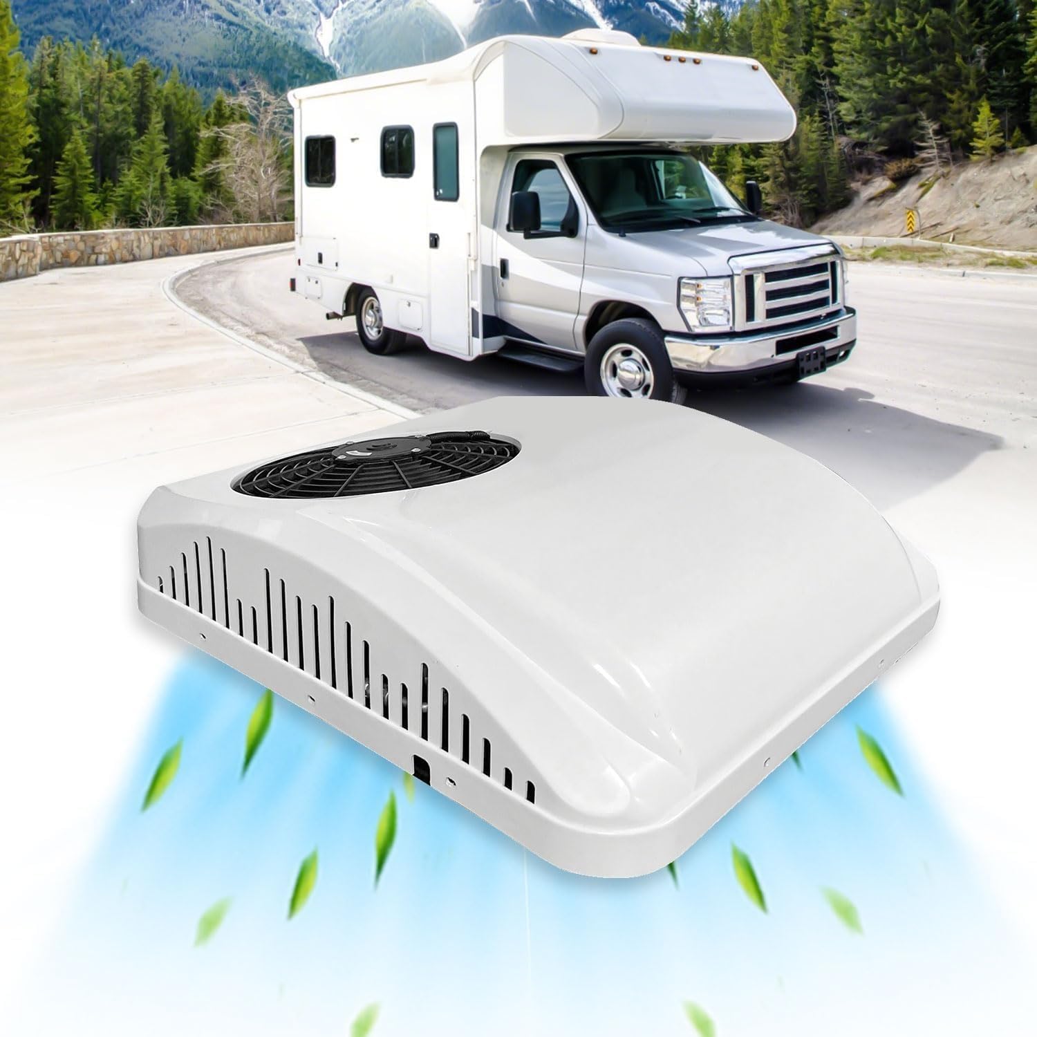 GENERIC Climatiseur De Toit 9500 BTU Pour Camping-car, Camion, Bateau, Caravane – Unité De Refroidissement Et De Chauffage Silencieuse à Faible Puissance Avec Compresseur De Rouleau