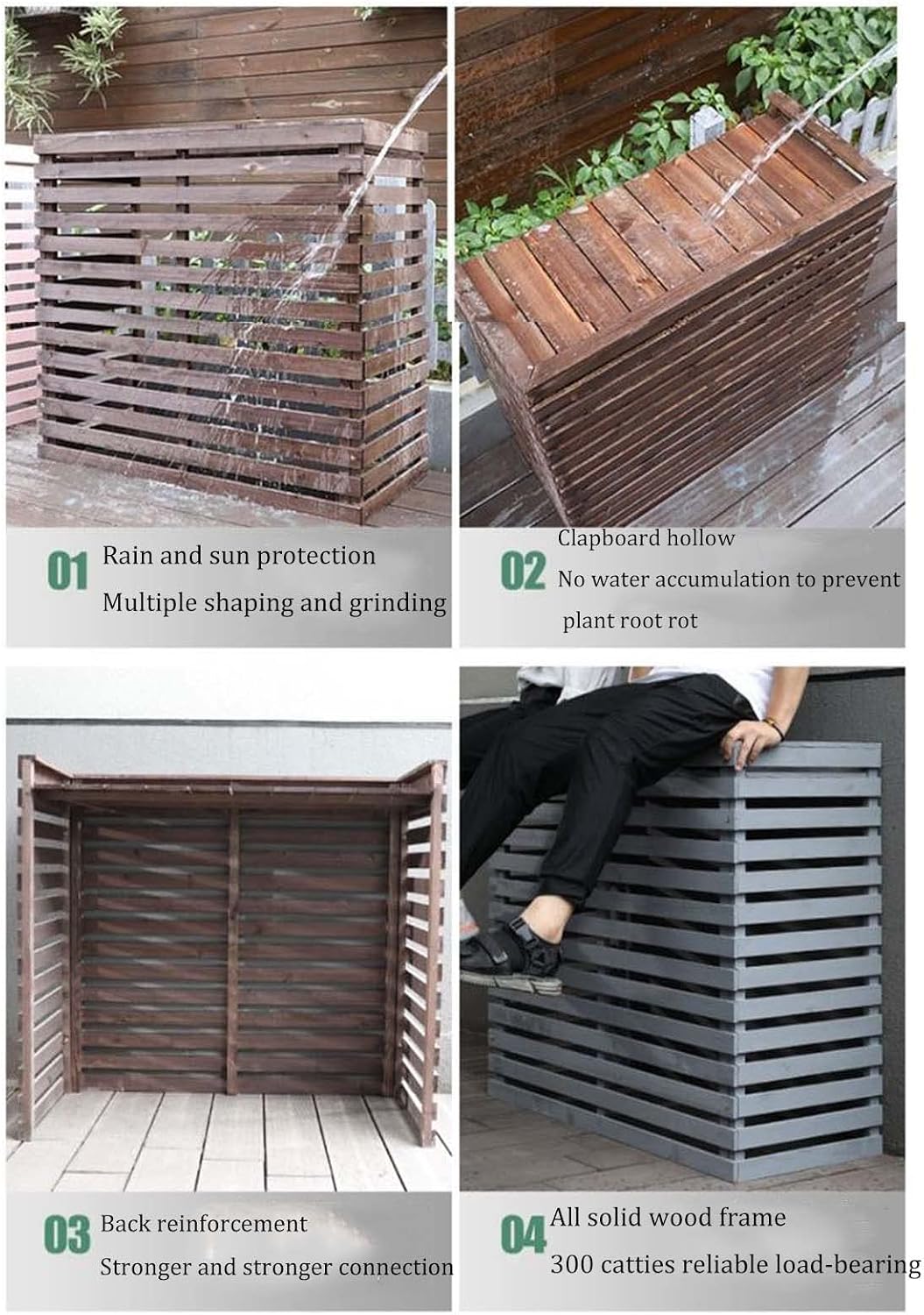  Housse De Climatisation Extérieure – Résistante Aux Intempéries Pour Climatiseur Central – Dissimule élégamment Votre Unité De Climatisation Extérieure