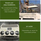  Climatiseur De Toit 12 V CC Pour Camping-Car, Adapté Aux Camions, Camping-Cars, Bus, Excavatrices, Camping-Cars, Véhicules Agricoles, Etc. Fonction Froid/Chaud 12 V.