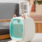  Climatiseur Portable, Mini Ventilateur De Climatiseur Mignon Avec Réservoir D'eau De 270 Ml, Ventilateur De Refroidissement à L'air De 2 Ans Et Humidificateur, Ventilateur De Refroidissement Personne