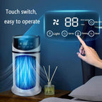  Climatiseur Portable, Mini Rafraîchisseur D'air Par évaporation, Humidificateur, Unité De Climatisation Silencieuse Avec Ventilateur, Affichage Numérique Et Minuterie De