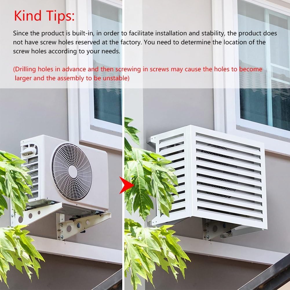 GENERIC Housse De Climatiseur D'extérieur En Aluminium Résistant Aux Intempéries - Protection De L'intimité - Blanc élégant - Taille : 27,9 Cm - Parfait Pour La Protection Et Le Style De La Maison.