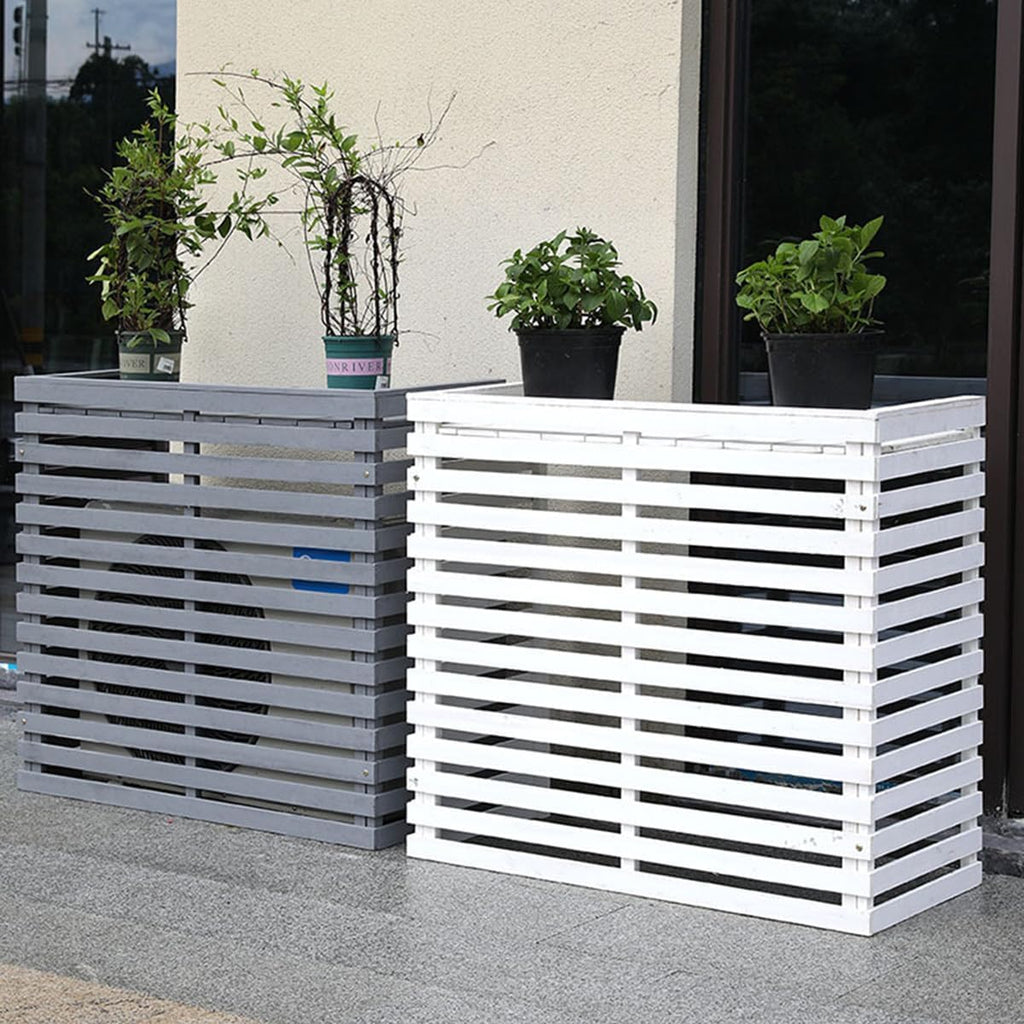 GENERIC Housse De Climatiseur D'extérieur En Bois Massif à Persiennes Pour Climatiseur - Support Polyvalent Pour Fleurs - D-85 X 35 X 80 Cm Pour Jardin Et Terrasse