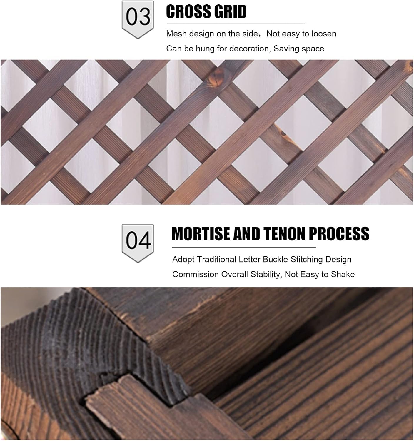 GENERIC Écran De Protection En Bois Pour Climatiseur - Clôture Extérieure En Bois Massif Pour Climatisation, étagère Anti-corrosion Pour Plantes, Rangement Décoratif (taille : 95 X 40 X 89 Cm)
