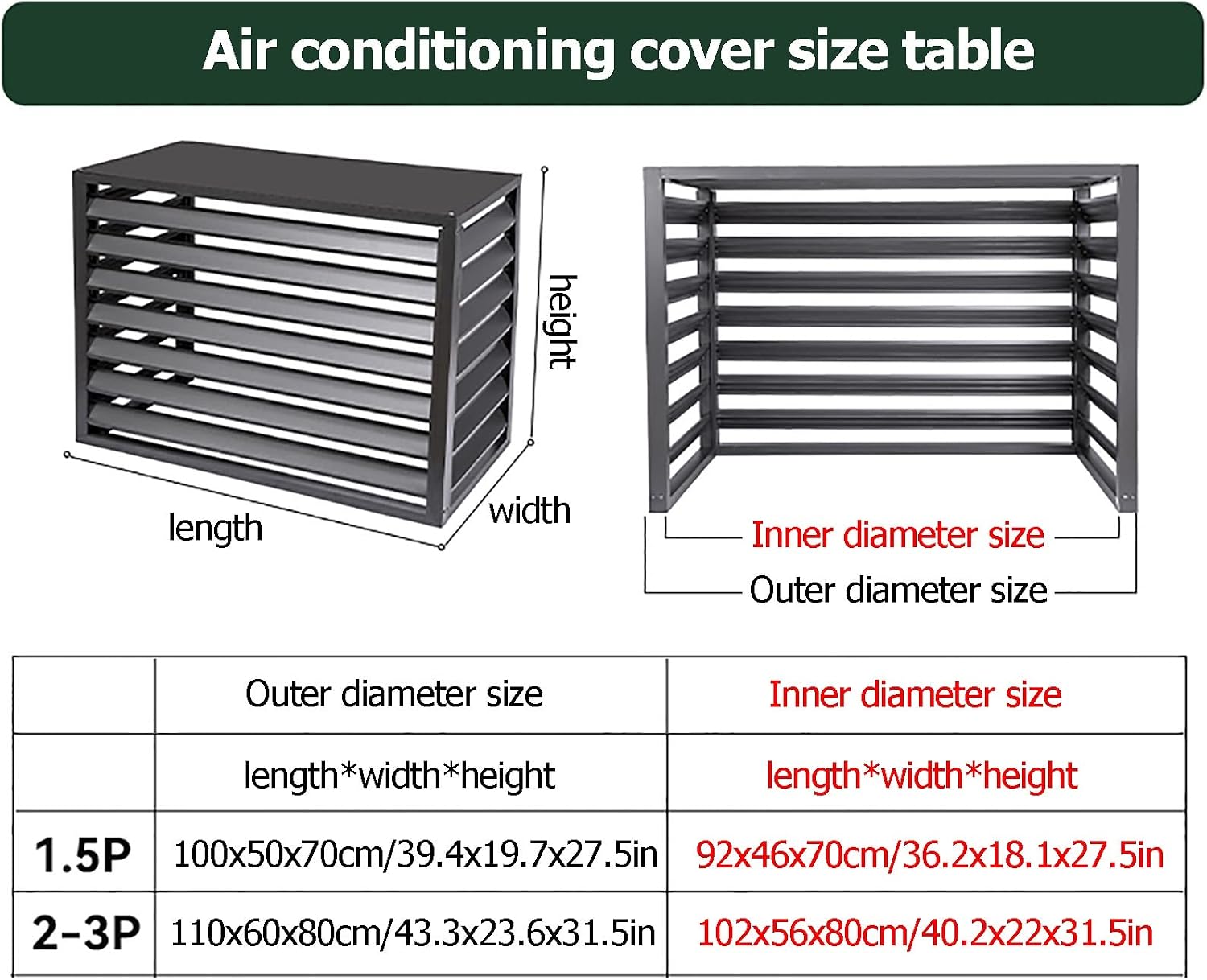 GENERIC Housse De Protection En Aluminium, Pompe à Chaleur Extérieure, étagère De Plantes Pour Jardin, Housse De Protection Pour Climatiseurs Extérieurs, Résistante Aux Intempéries Et Durable