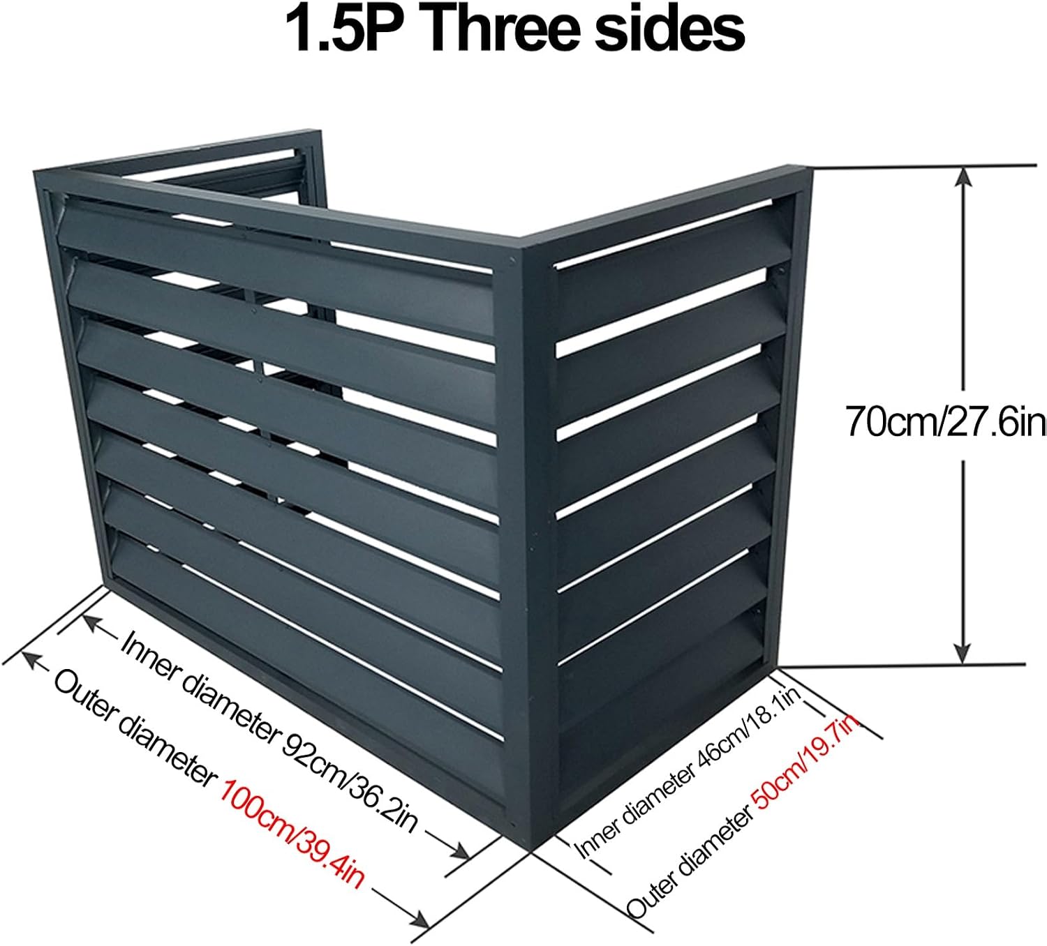 GENERIC Housse En Métal Pour Climatiseur Extérieur – Cage HVAC Résistante Aux Intempéries Pour Pompe à Chaleur AC Et Protection Contre Condensateur 100 X 50 X 70 Cm
