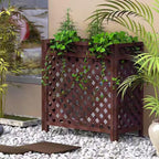  Clôture En Bois Massif Pour Climatisation, écran De Confidentialité Extérieur, Support Pour Climatiseur, Support Pour Fleurs, Grille De Protection Pour Séparation D'espace