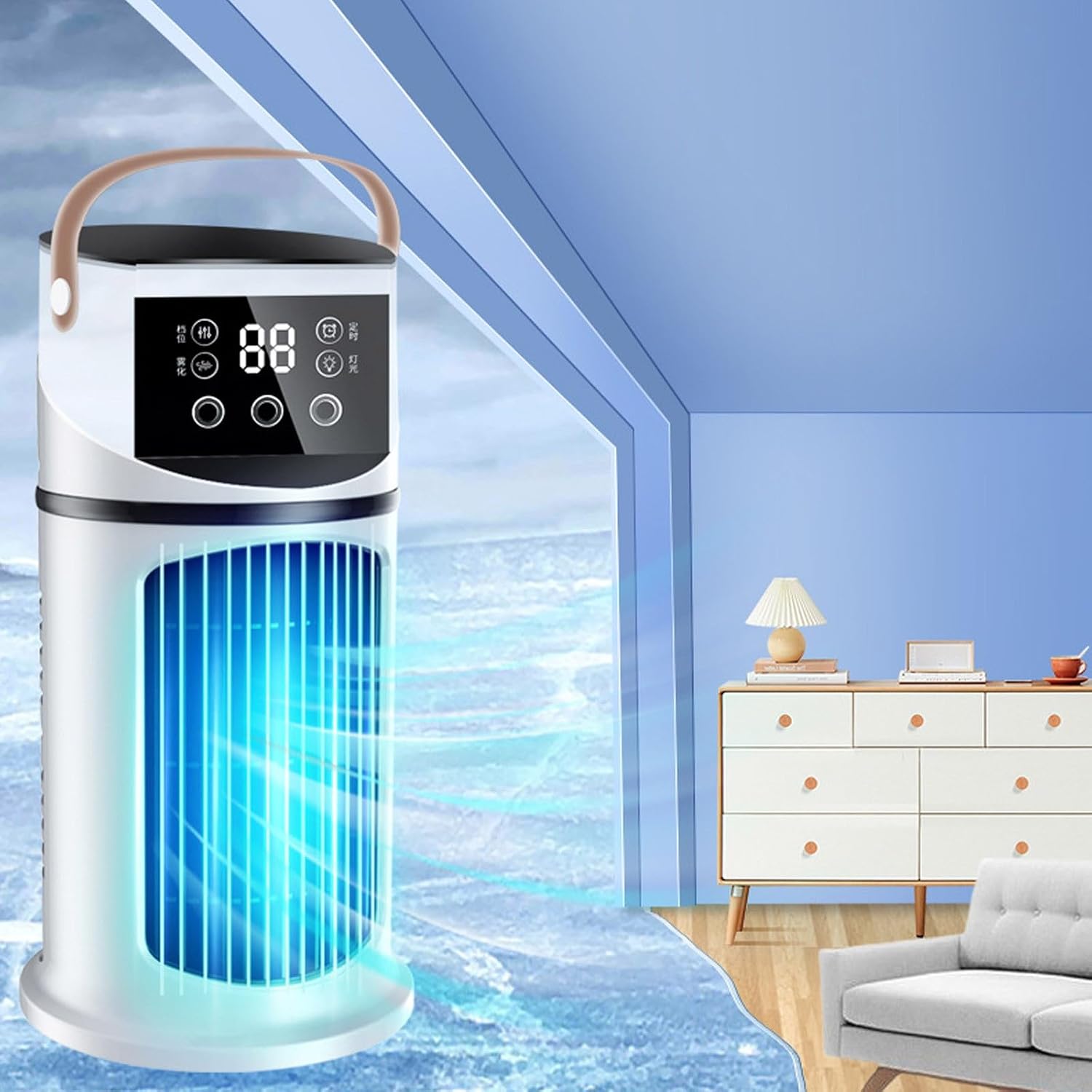  Portable Climatiseur Mobile, Silencieux 4 En1 Avec Déshumidificateur, Ventilateur Et Mode Nuit, Minuterie 24H, Télécommande, Kit Fenêtre, Classe Énergétique A Pour Chambre, Bureau, Camping
