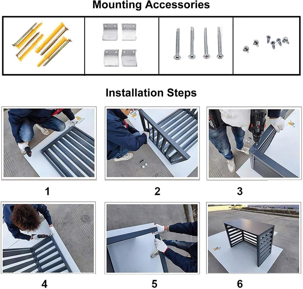 GENERIC Housse De Protection En Aluminium Pour Climatiseur Extérieur - Pour Pompes à Chaleur 1,5P/2 ~ 3P/5P - Résistante Aux Intempéries - Protection Contre Les Feuilles Mortes - Blanc (100 X 50 X 70 Cm)