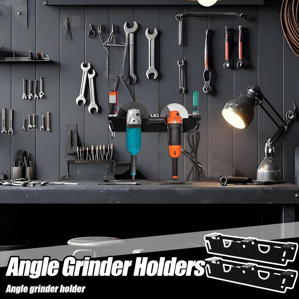 GENERIC Support Pour Meuleuse D'angle | Support Mural Pour Meuleuse D'angle Et Porte-outils, Crochets Attachés à 2 Fentes Pour Outils électriques, Tournevis, Polisseuse