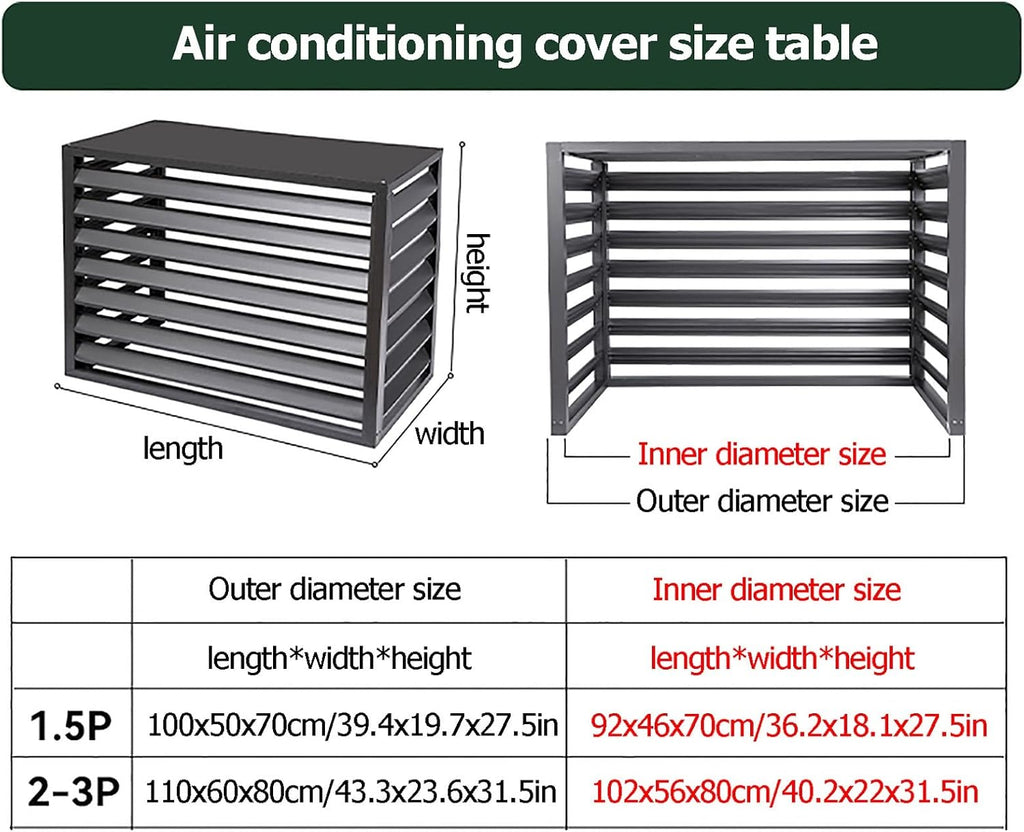 GENERIC Housse De Protection En Aluminium Pour Climatiseur Extérieur Et Support De Fleurs, Grille De Protection Pour Unités De Climatisation Et Pompes à Chaleur, Boîtier Autoportant Pour Poubelle Ou Unité De