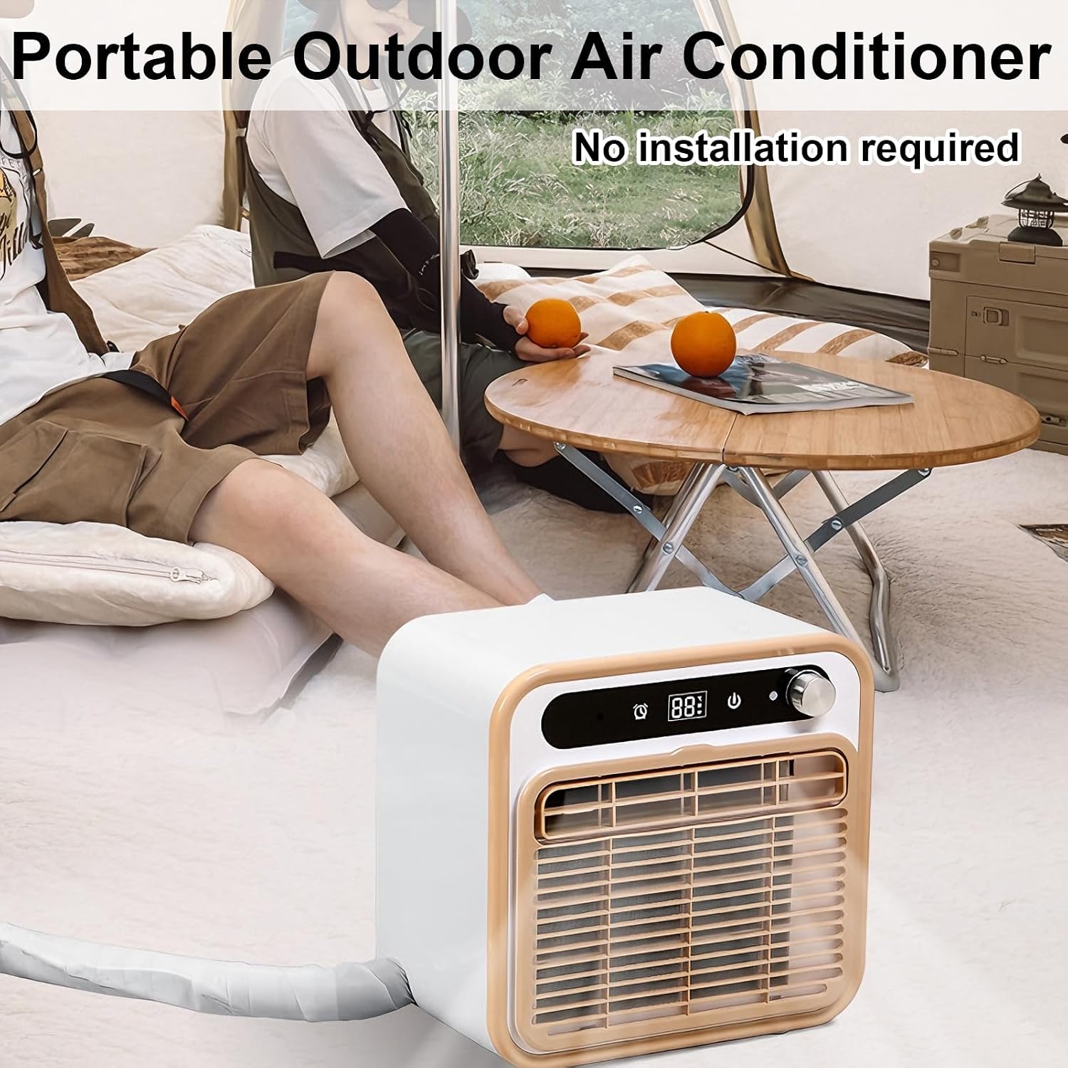 GENERIC Climatiseur Portable Split 5000 Btu, Unité De Refroidissement Silencieuse Intelligente Avec Contrôle Tactile Et Minuterie De 12h – Comprend Un Tuyau De 1 Mètre, Pour Cham With 1-meter Connecting Pipe