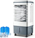  Rafraichisseur D’Air 3 En 1 Avec Télécommande, Climatiseur Mobile Sans Évacuation, Réservoir D’Eau 20L, Oscillation 60°, 3 Vietesses, 3 Modes, Purification, Minuterie 7.5H, Silencieux, Chambre