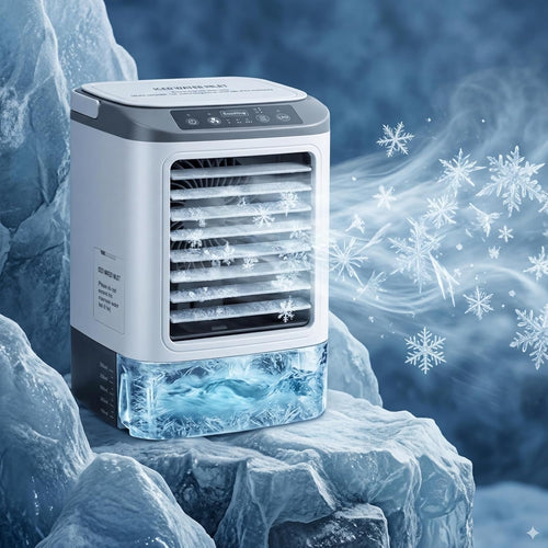 10 Pièces – Climatiseur Portable 2026 – Mini Rafraîchisseur D’Air & Humidificateur 4 Vitesses Avec Bac à Glaçons, Réservoir 900 Ml, 2 Modes Brume, LED – Ventilateur Mobile Pour Bureau, Camping