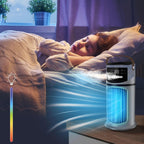  Portable Climatiseur Mobile, Silencieux 4 En1 Avec Déshumidificateur, Ventilateur Et Mode Nuit, Minuterie 24H, Télécommande, Kit Fenêtre, Classe Énergétique A Pour Chambre, Bureau, Camping