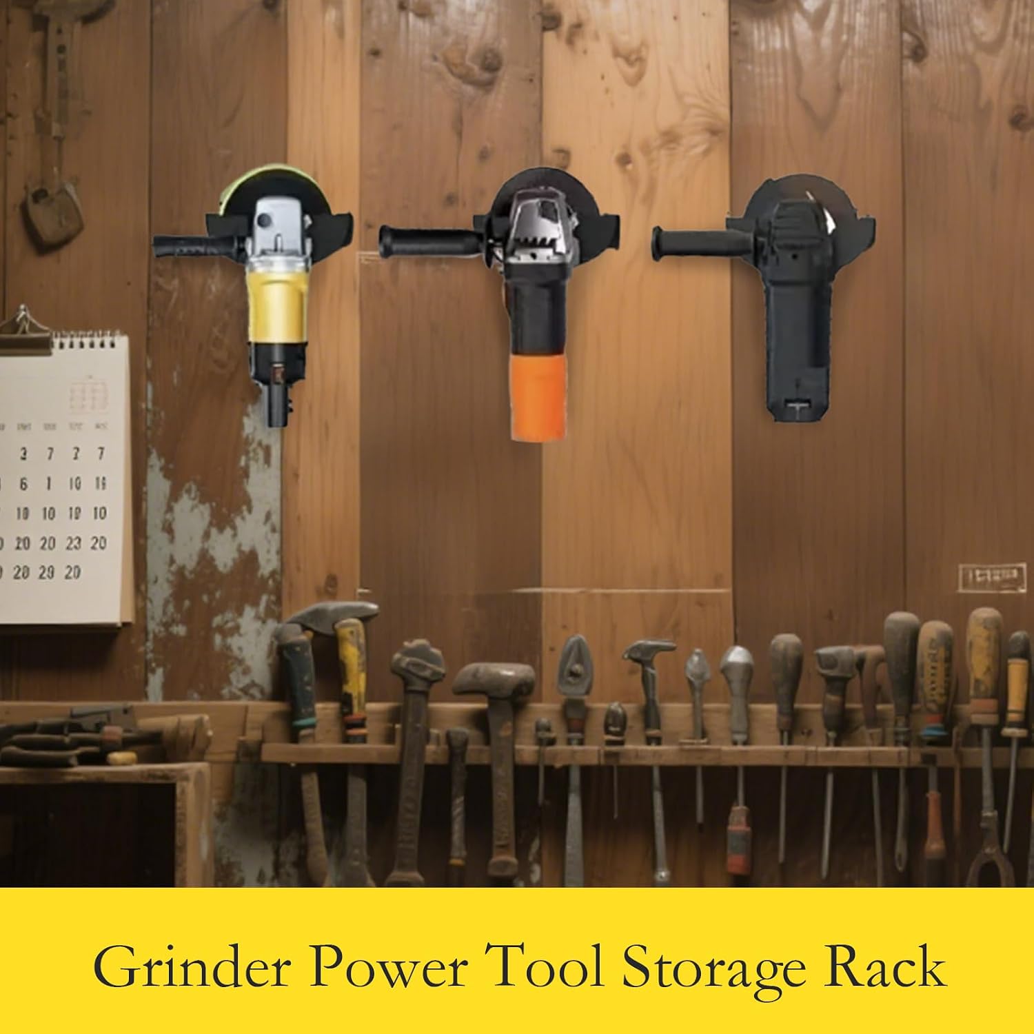  Metal Power Tool Organizer Rack, Heavy-Duty Storage Shelf With Wear-Resistant Design, Multifunctional Wall Mount System For 6.29 X 1.96 X 1.96inch Garage Tools Like Grinders