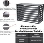  Cache Climatiseur Exterieur Aluminium,Clôture De Confidentialité Pour Écran De Climatiseur Extérieur,Protection De Unité Extérieur Pour Pompe À Chaleur,Cache Pour Climatiseur,Blanc ( Size : 110X60X80C