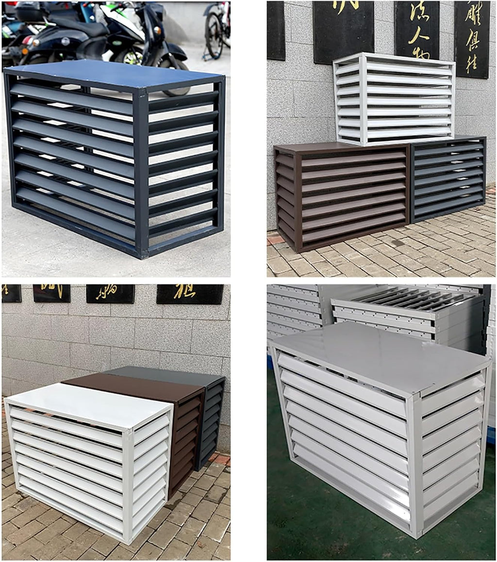 GENERIC Housse De Protection En Aluminium Pour Climatiseur Extérieur - Pour Pompes à Chaleur 1,5P/2 ~ 3P/5P - Résistante Aux Intempéries - Protection Contre Les Feuilles Mortes - Blanc (100 X 50 X 70 Cm)