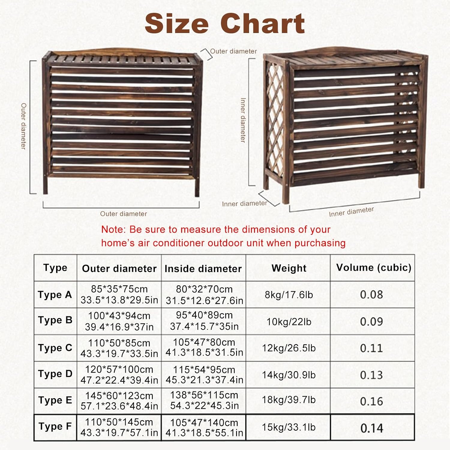 GENERIC Panneaux De Clôture En Bois Pour L'extérieur - Cache-climatiseur Rustique Et Support Pour Plantes - Paravent Polyvalent Pour La Décoration Intérieure/extérieure (110x50x145cm)