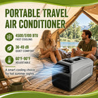  Climatiseur 3 En 1,Climatiseur Mobile Portable,Unité De Climatisation De Camping 2026,Silencieux (36-49 DB),Minuterie 24 H,Télécommande,3 Vitesses, Double Tuyau Pour La Maison 1500W