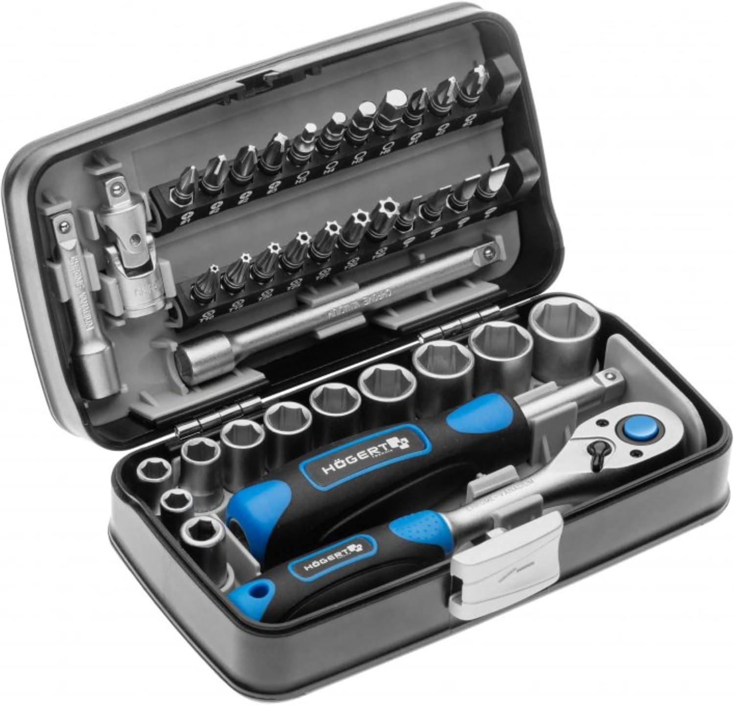  Högert Technik - Trousse à Outils, Coffret D'Outils 3/8" - HT1R465, 36 Pièces