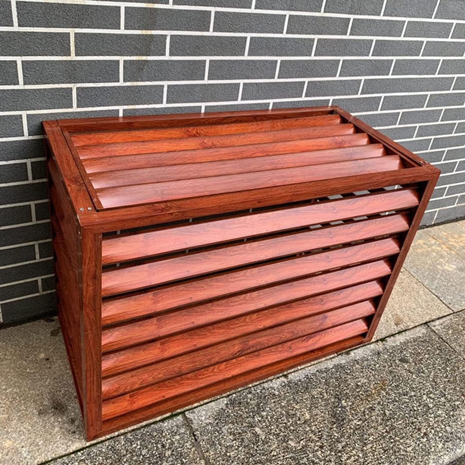  Couvercle De Climatiseur En Aluminium For Unités Extérieures, Écran De Clôture De Confidentialité Extérieure, Séparateur D'espace De Boîtier De Poubelle De Pompe De Piscine En Alliage D'aluminium Rési