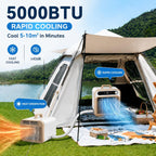  Climatiseur De Bureau 5000 BTU, Climatiseur Mobile 2m | Structure Split Silencieux, AC Pour Tente Camping Et Chambre, Option Longueur Tuyau 1m/1.5m/2m Sans Eau 12H