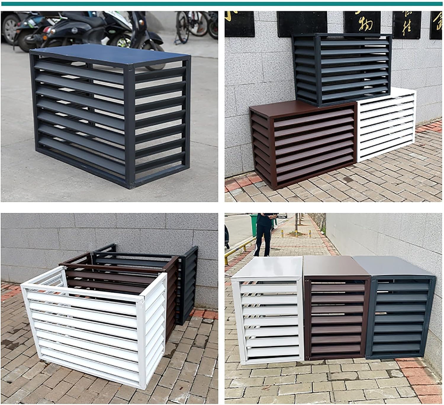  Housse De Protection Pour Climatiseur En Alliage D'aluminium - Protection Décorative Pour Climatiseurs Extérieurs, Condenseurs Et Pompes à Chaleur. Grille De Protection R