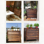 GENERIC AC Cover Support De Fleurs En Bois – Écran Décoratif Pour Climatiseur Résistant à La Corrosion – Grille De Protection Pour Unité Extérieure – Dimensions De La Clôture En Bois : 120 X 55 X 160 Cm